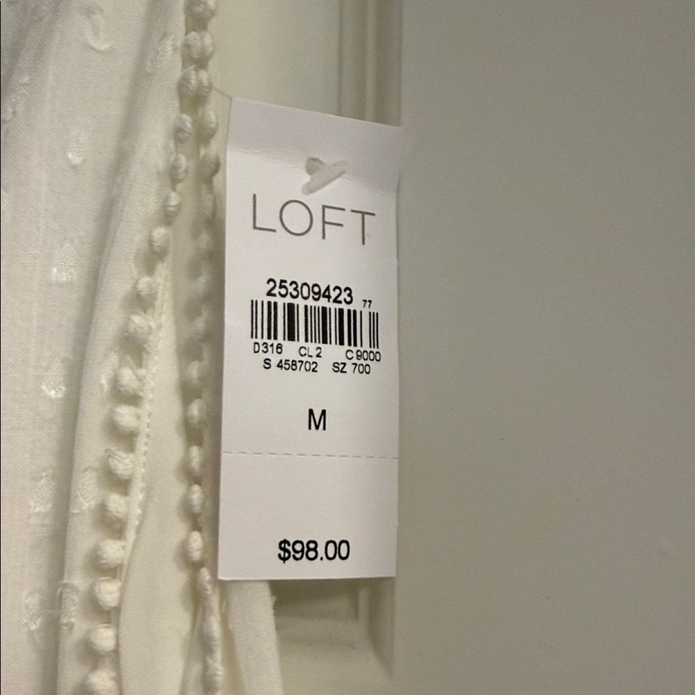 LOFT Ivory Textured Dress